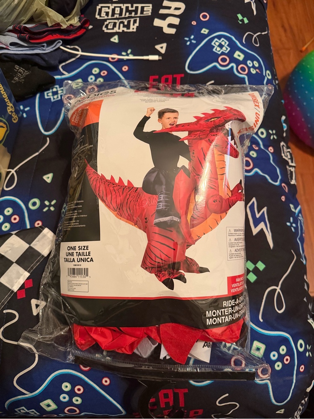 Inflatable Red Dinosaur Ride-On Costume - One Size